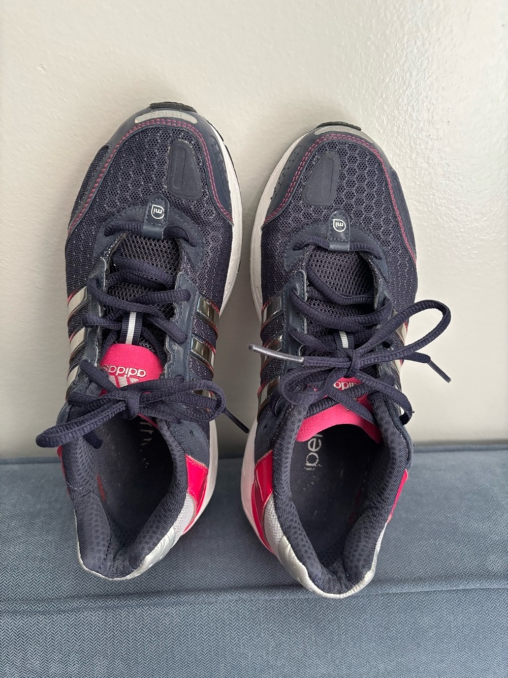 adidas Women's Navy and Pink Athletic Running Shoes